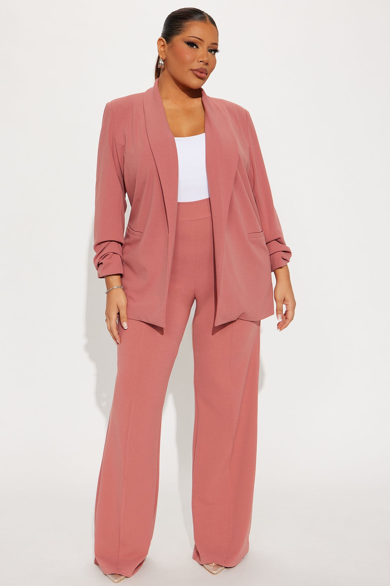 Victoria High Waisted Dress Pants - Rose