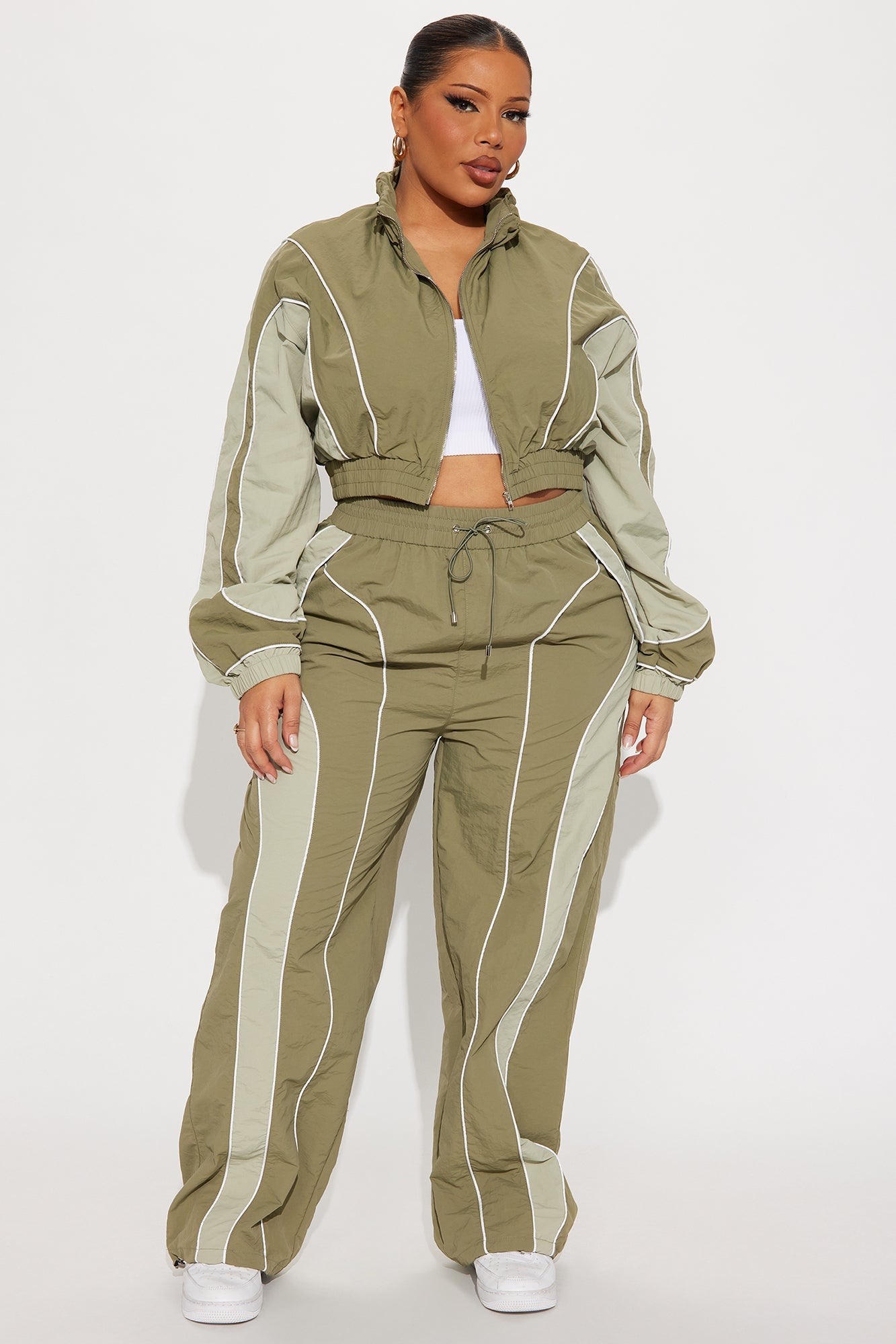 New Era Colorblock Track Pant - Sage