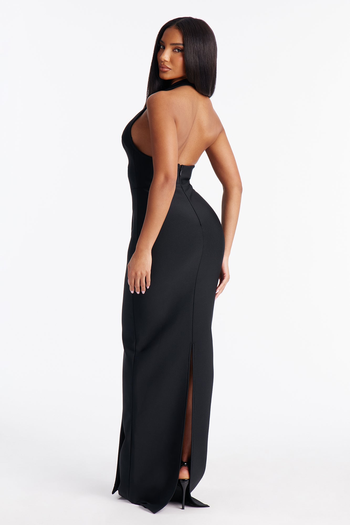 Lexi Draped Bandage Maxi Dress - Black