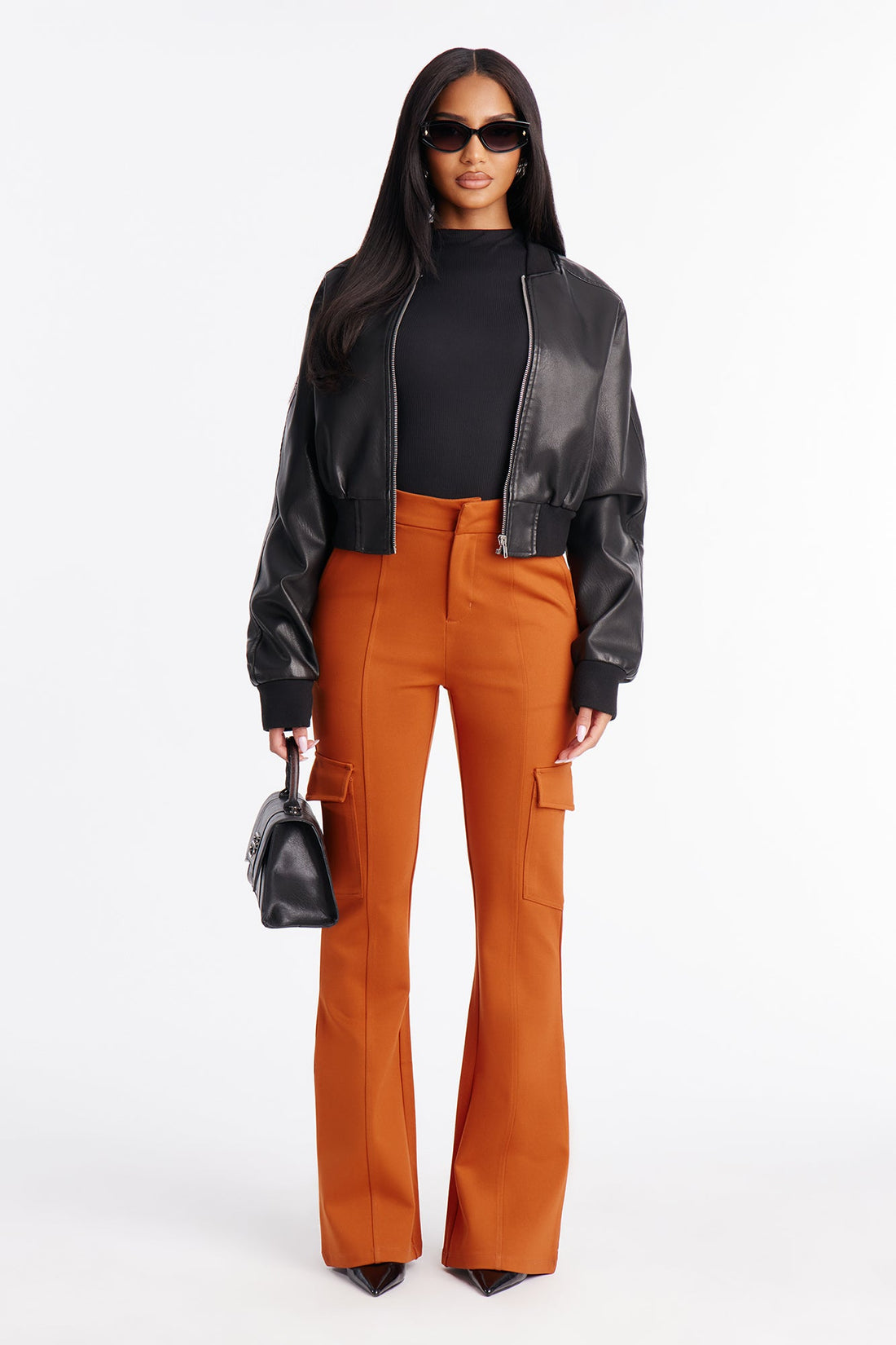 Be About It Flare Cargo Pant - Rust