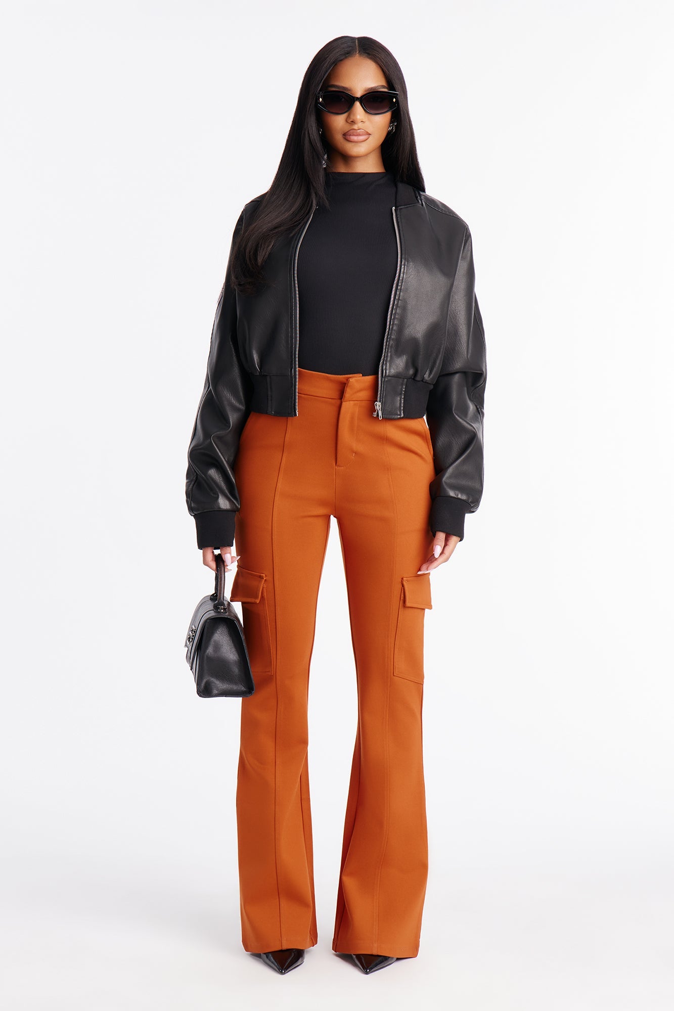 Be About It Flare Cargo Pant - Rust
