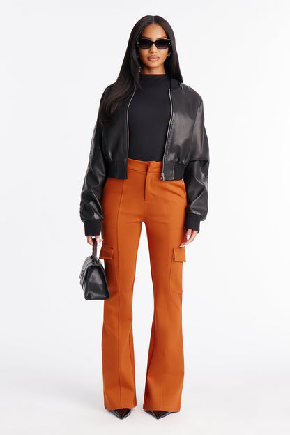 Be About It Flare Cargo Pant - Rust