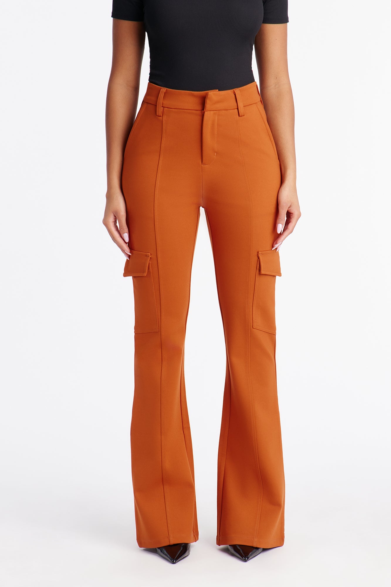 Be About It Flare Cargo Pant - Rust