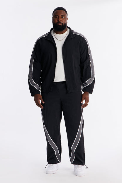 Prep The Field Color Block Windbreaker Jacket - Black/combo