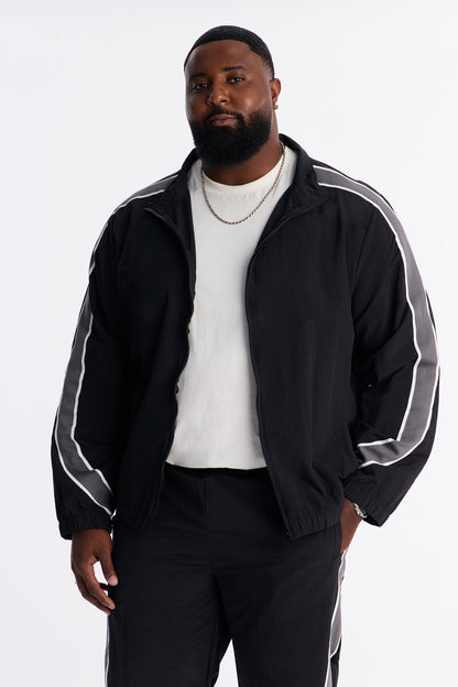 Prep The Field Color Block Windbreaker Jacket - Black/combo