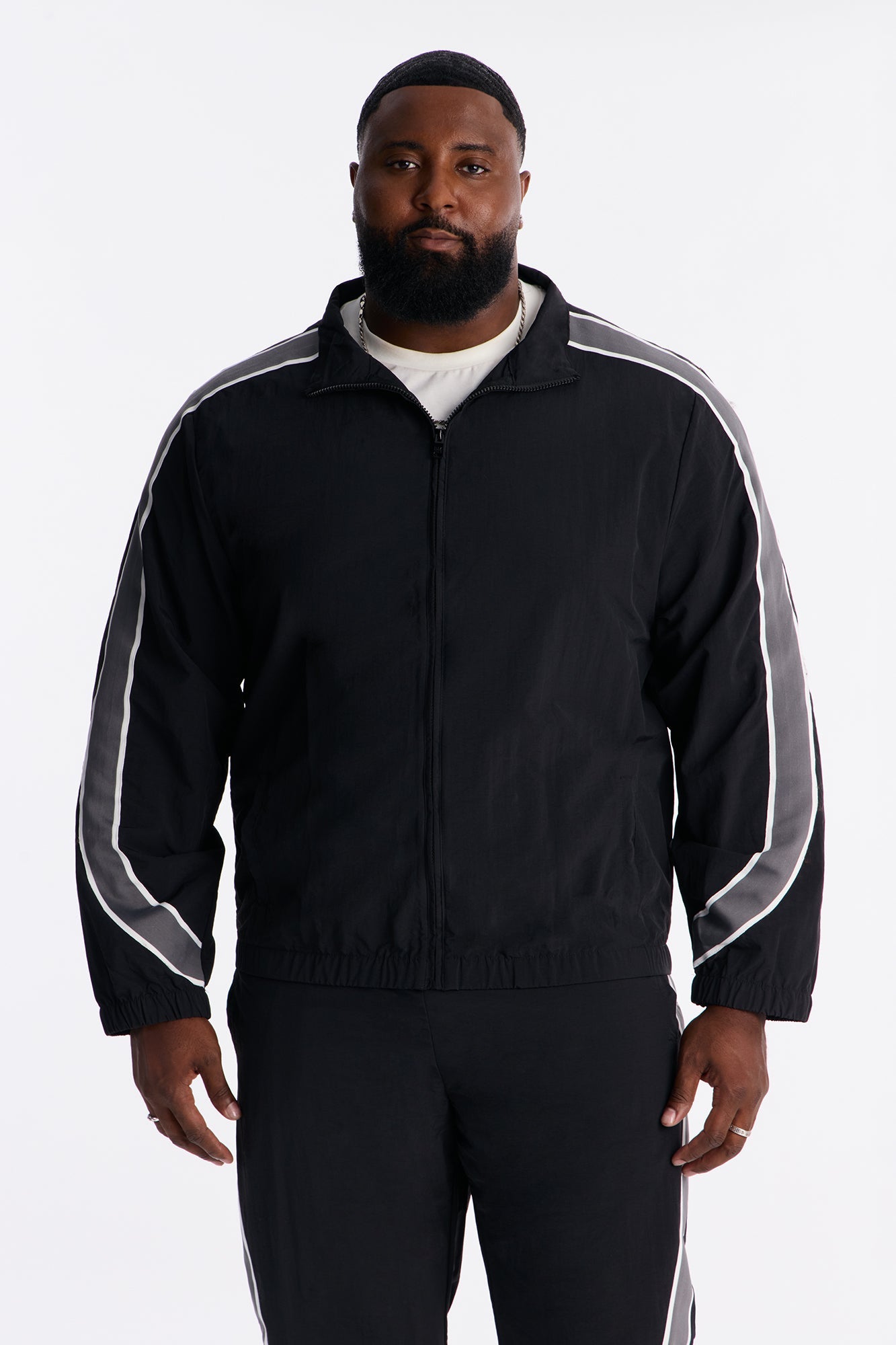 Prep The Field Color Block Windbreaker Jacket - Black/combo