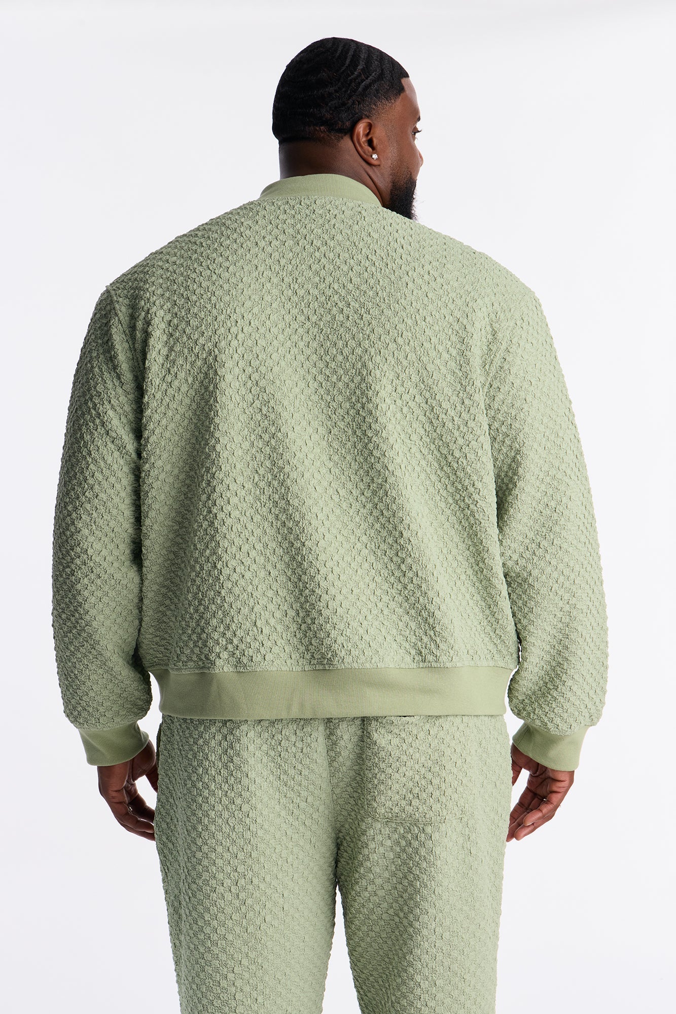 Soho Weave Bomber Jacket - Sage
