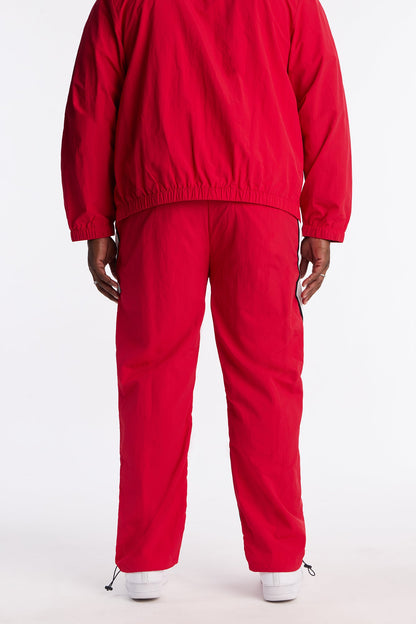 Straight Prep The Filed Color Block Nylon Pant - Red/combo