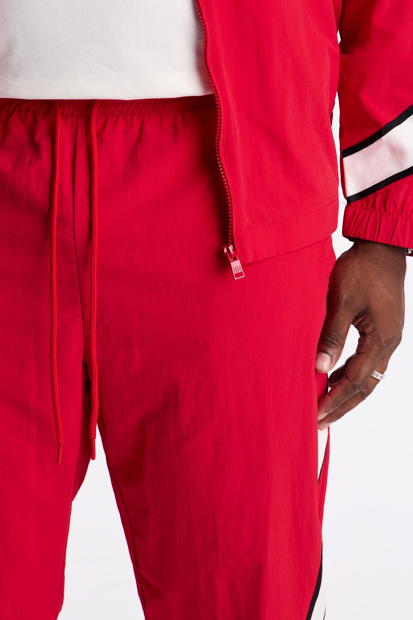Straight Prep The Filed Color Block Nylon Pant - Red/combo