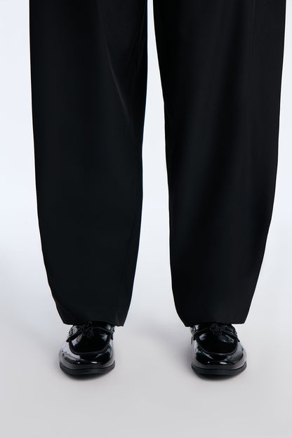Dress Patent Leather Flat Tassel Loafer - Black