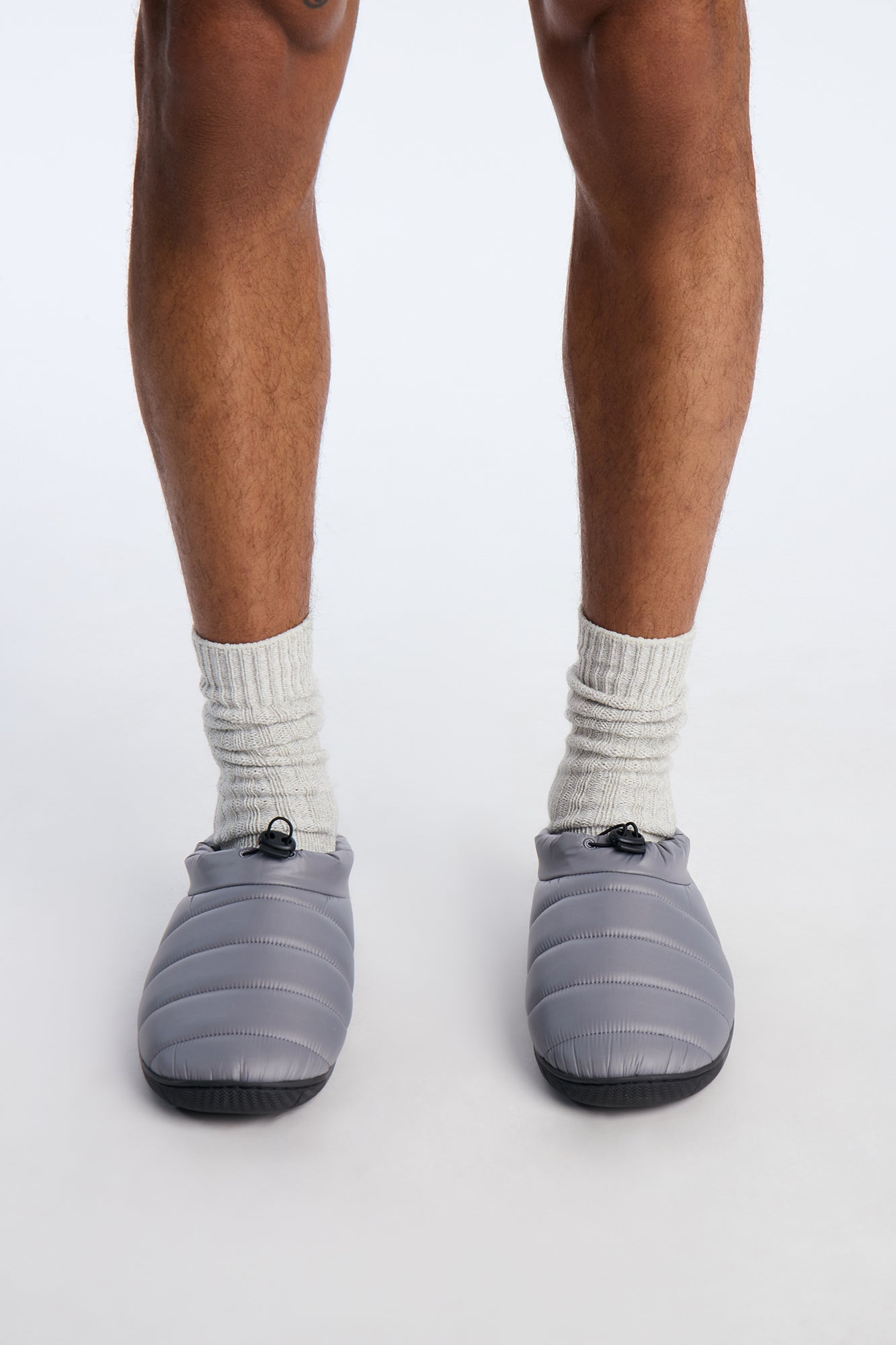 Run Around Quilted Slipper - Grey
