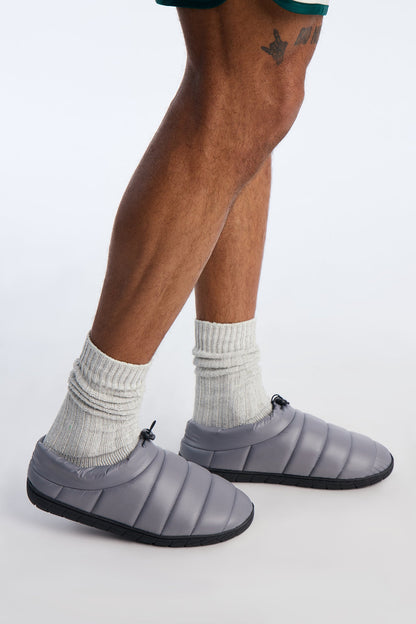 Run Around Quilted Slipper - Grey