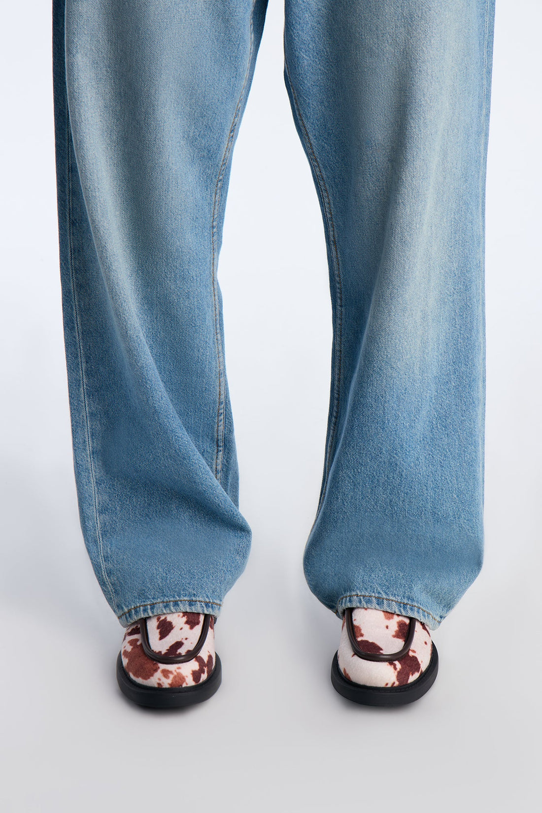 Printed Texture Moc Toe Lace Up Shoe - Tan/Multi