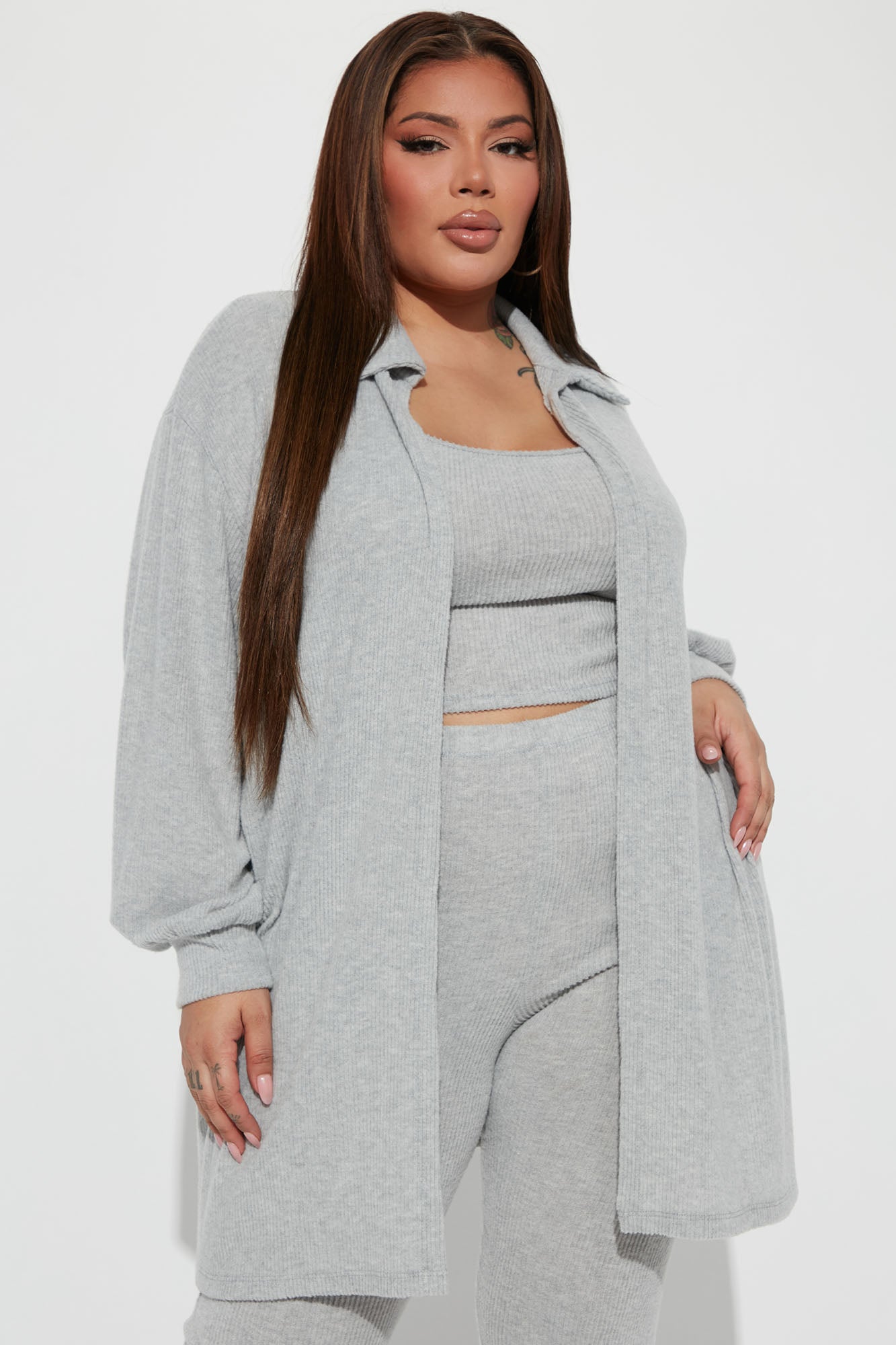 Easy Weekend 3 Piece Legging Set - Heather Grey