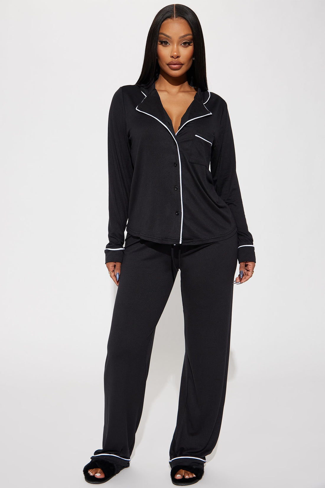 In The Morning PJ Pant Set - Black
