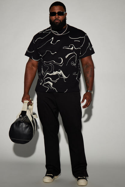 All In Marble Short Sleeve Tee - Black/combo