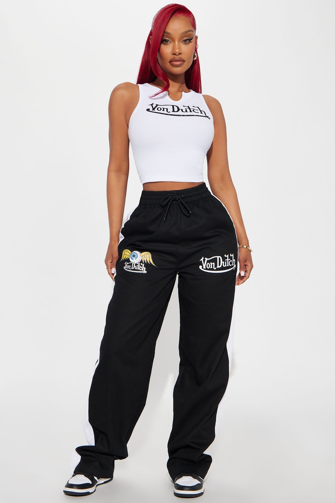 Von Dutch Track Pants - Black/White