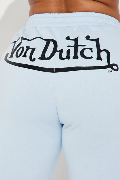 Von Dutch Classic Wide Leg Pant - Blue/Black