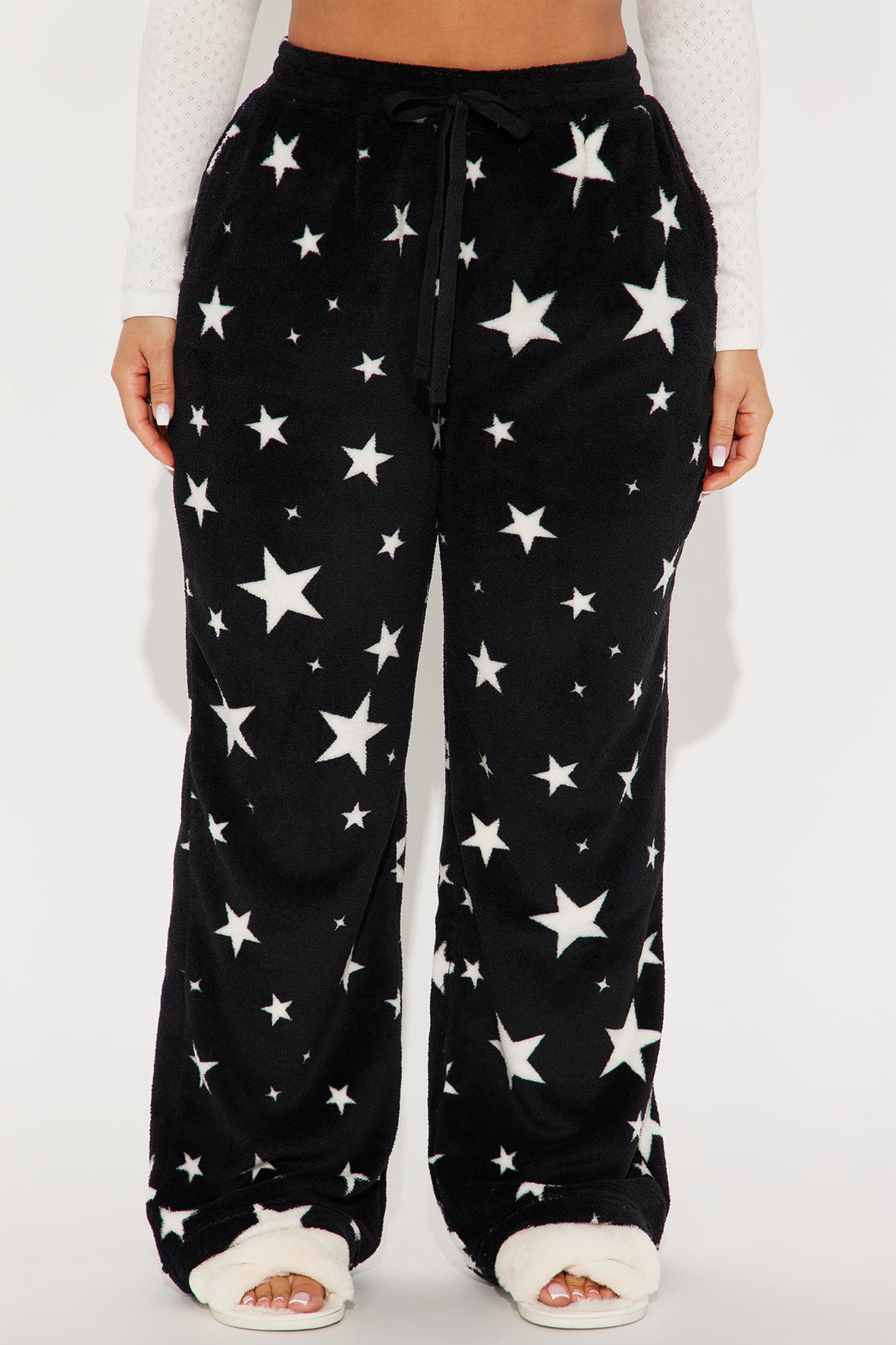 Look At The Stars Plush PJ Pant - Black/White