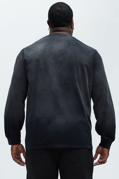 Dion Oversized Long Sleeve Tee - Black