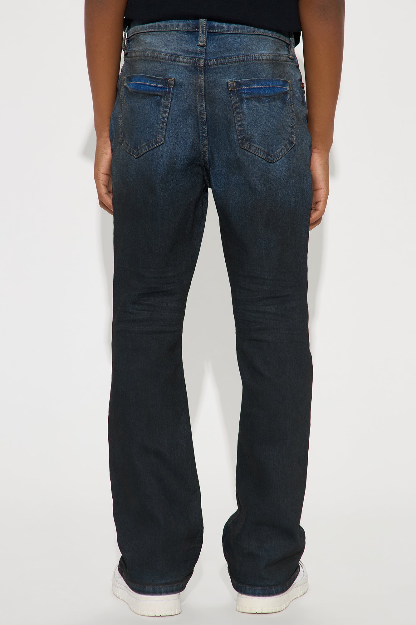 Mini Stacked Skinny Flare Vacancy Distressed Jean - Vintage Blue Wash