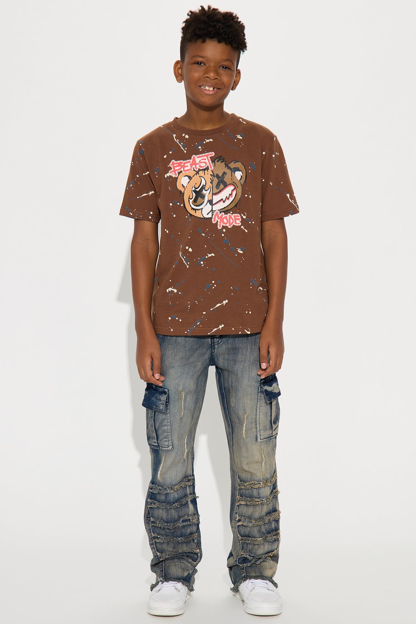 Mini Going Beast Mode Sleeve Tee - Chocolate