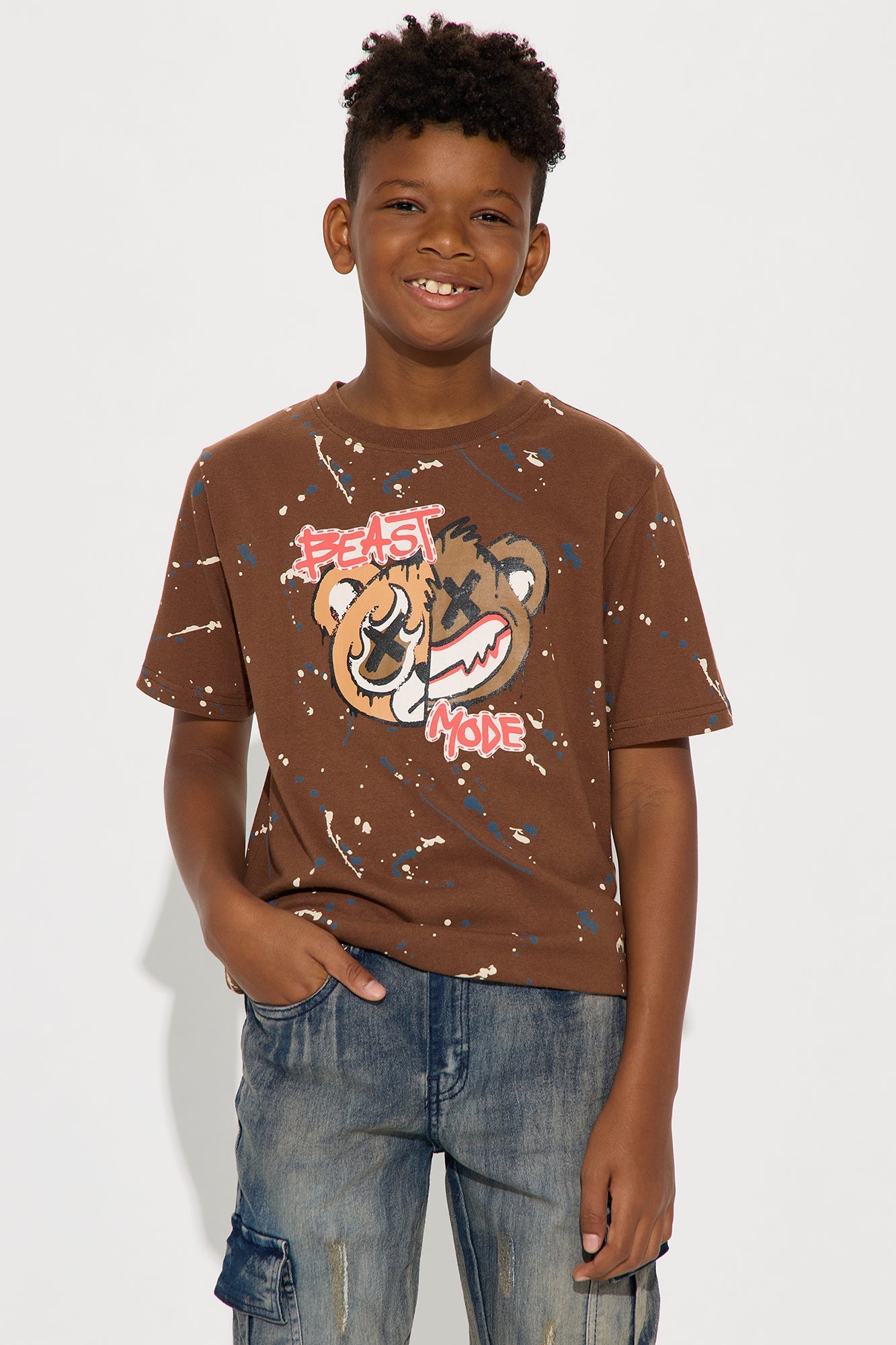 Mini Going Beast Mode Sleeve Tee - Chocolate