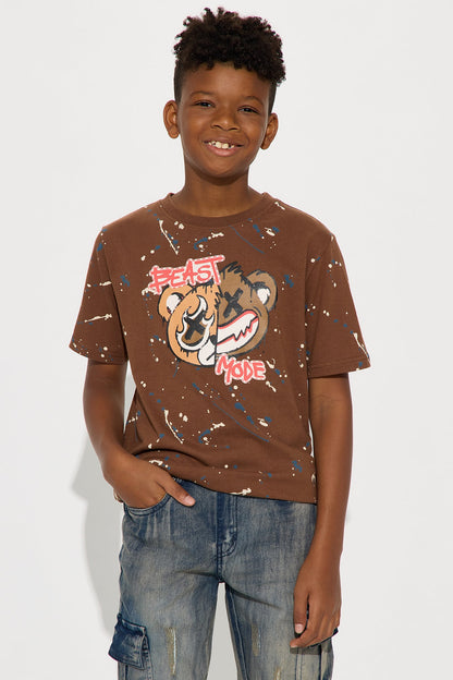 Mini Going Beast Mode Sleeve Tee - Chocolate