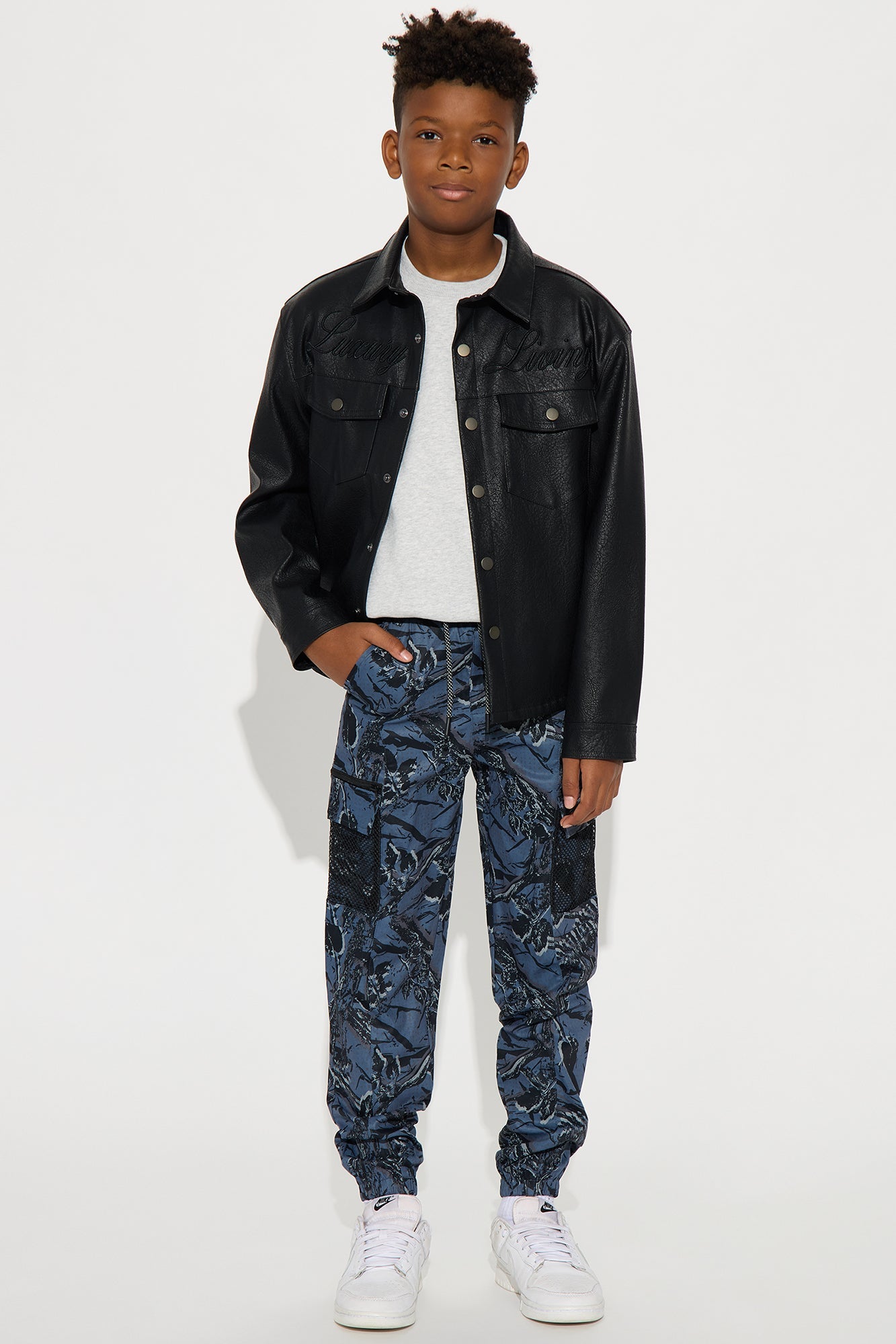 Mini Into The Wilderness Cargo Jogger Pants - Grey/combo