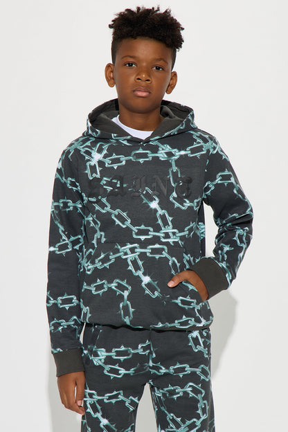 Mini Saint Printed Hoodie - Black/combo