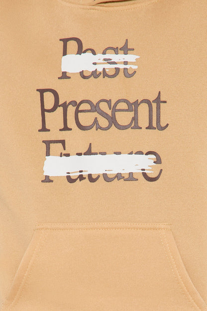Mini Focused On The Present Hoodie and Jogger Pant Set - Sand/combo