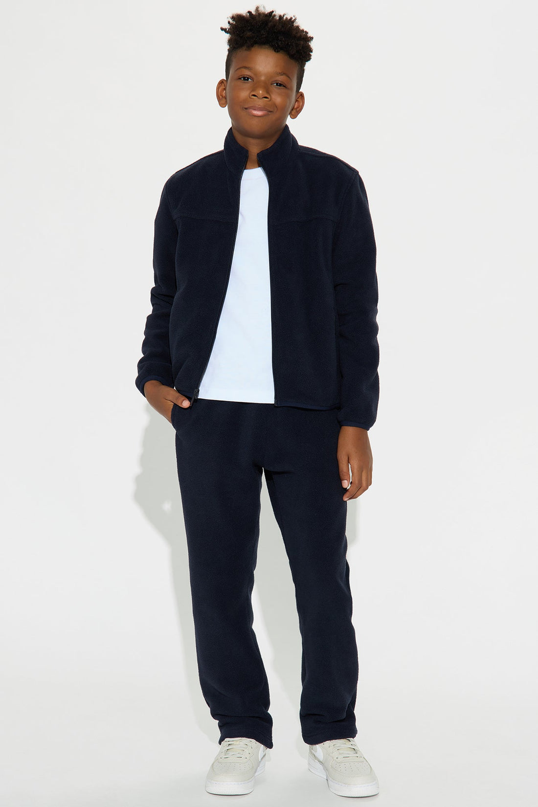 Mini Core Microfleece Zip Jacket - Navy