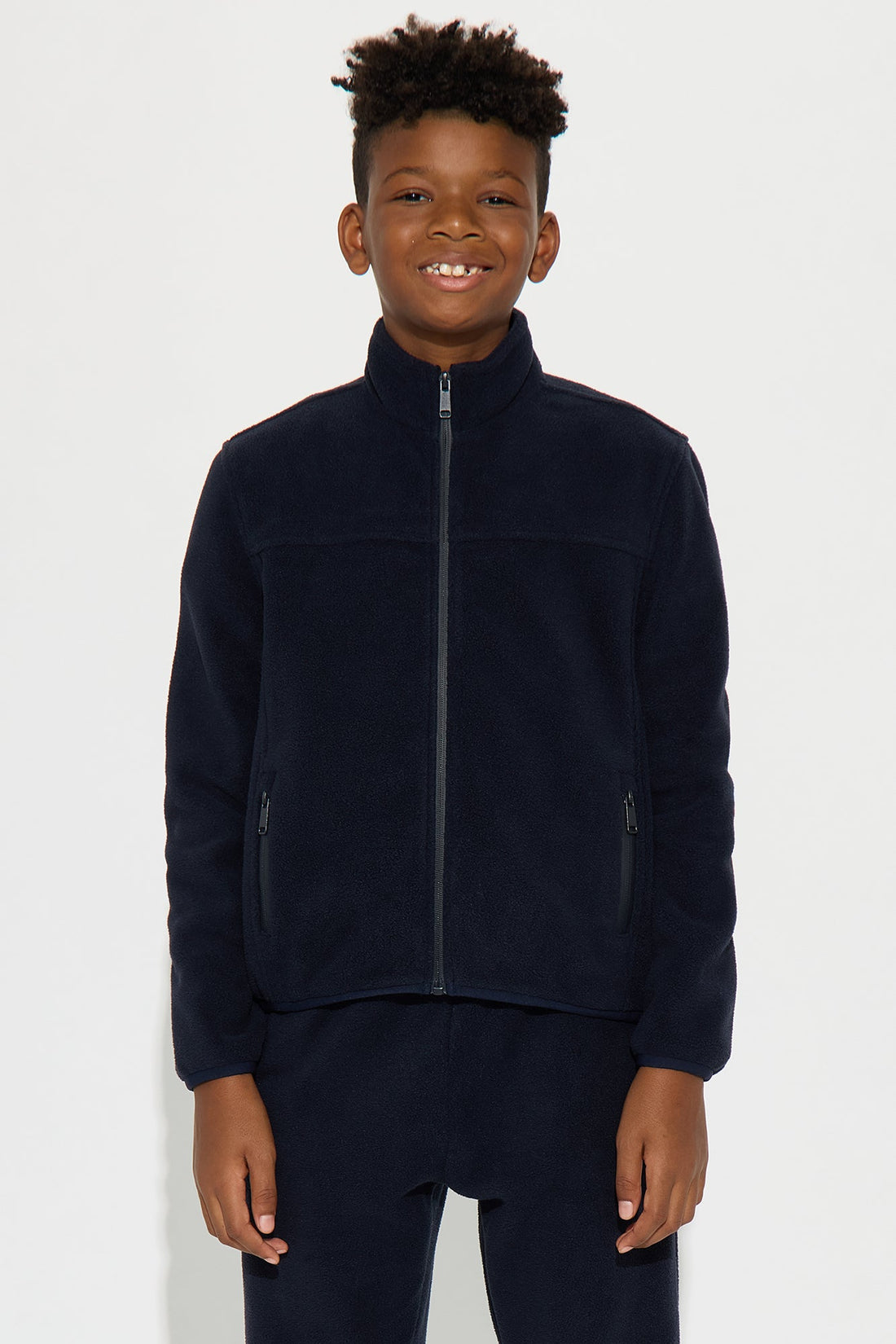 Mini Core Microfleece Zip Jacket - Navy