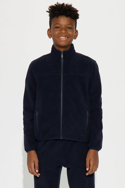 Mini Core Microfleece Zip Jacket - Navy