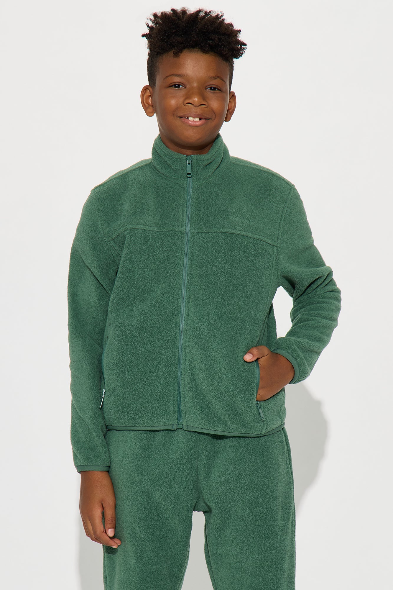Mini Core Microfleece Zip Jacket - Green