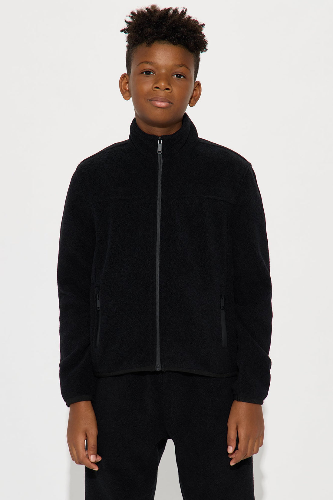 Mini Core Microfleece Zip Jacket - Black