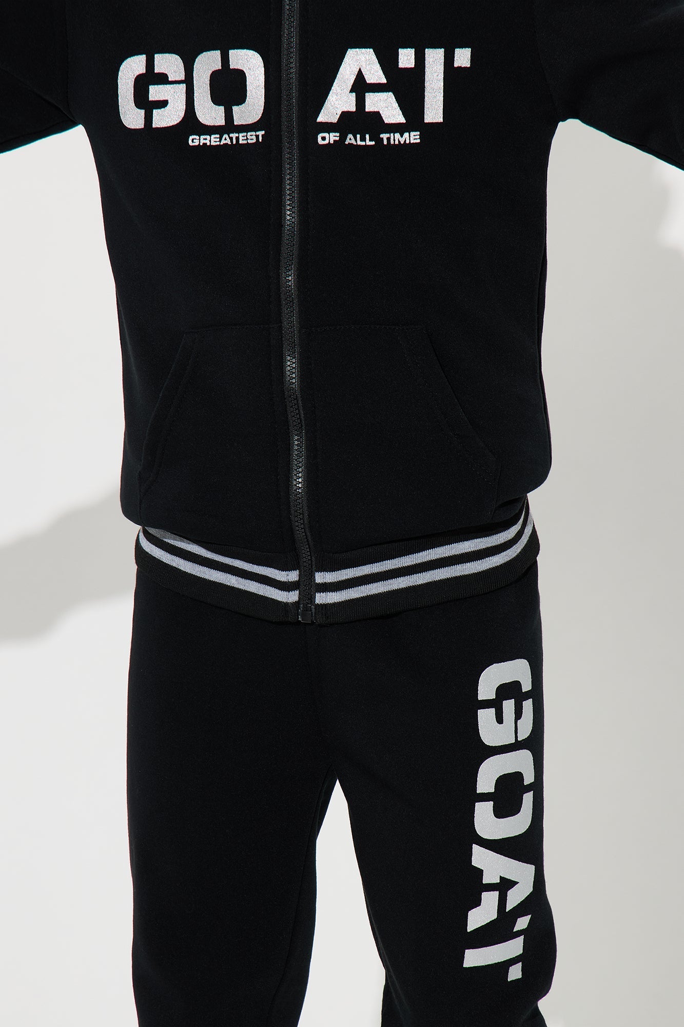 Mini Forever The GOAT Hoodie and Jogger Pant Set - Black