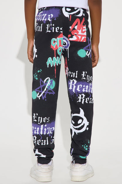 Mini Real Eyes Realize Real Lies Jogger Pants - Black/combo