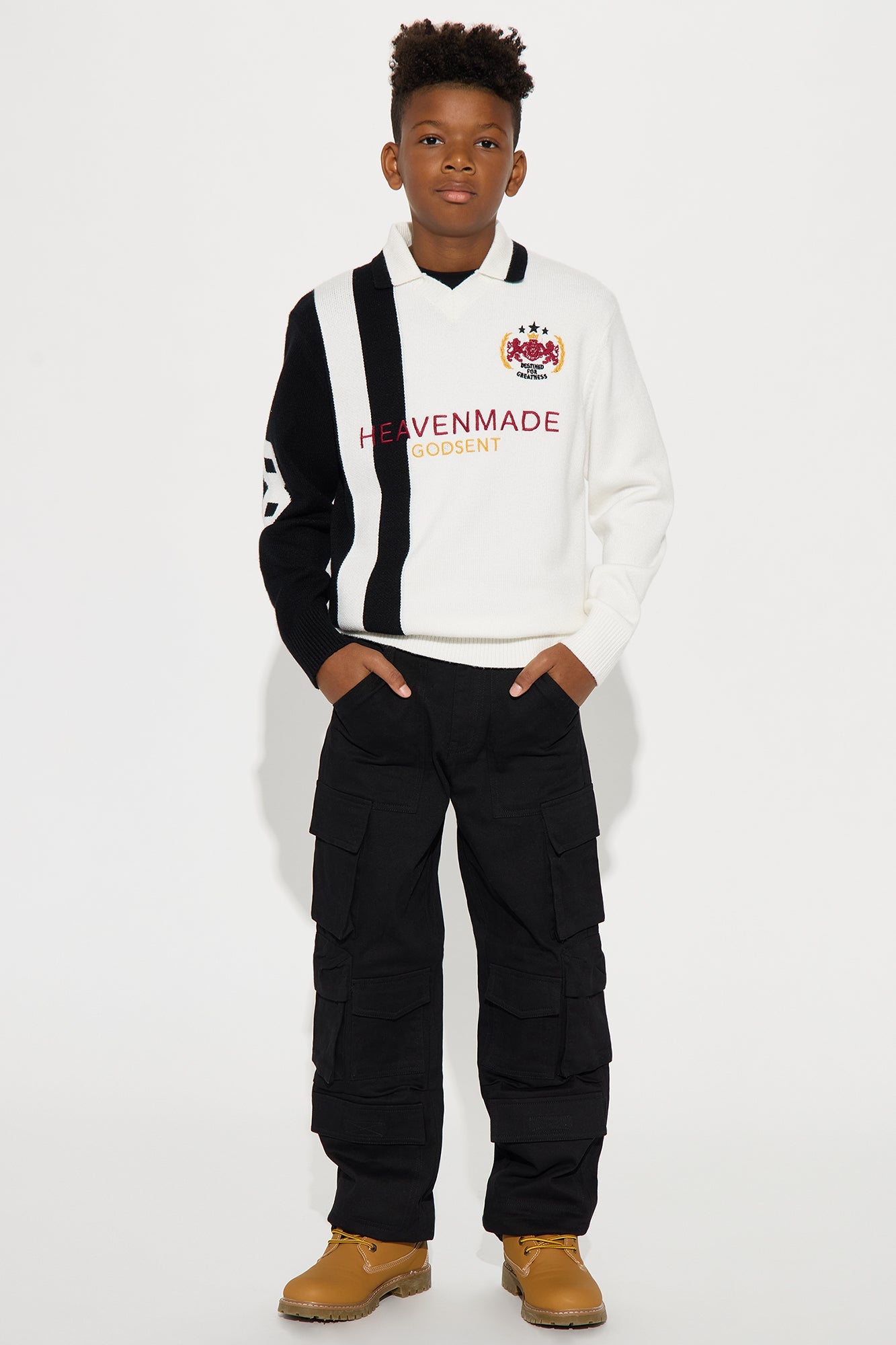 Mini Distant Daydream Vneck Sweater - Off White/combo