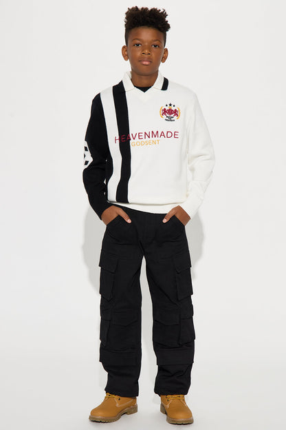 Mini Distant Daydream Vneck Sweater - Off White/combo