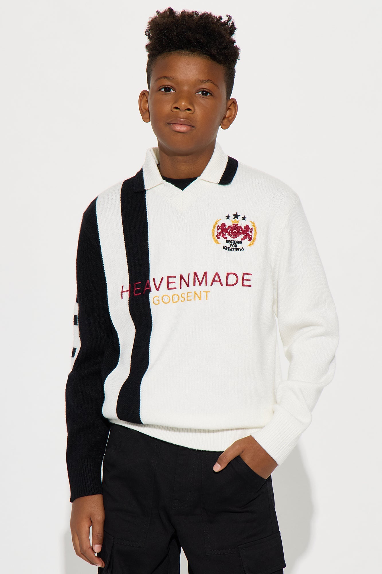 Mini Distant Daydream Vneck Sweater - Off White/combo