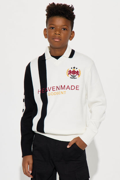 Mini Distant Daydream Vneck Sweater - Off White/combo