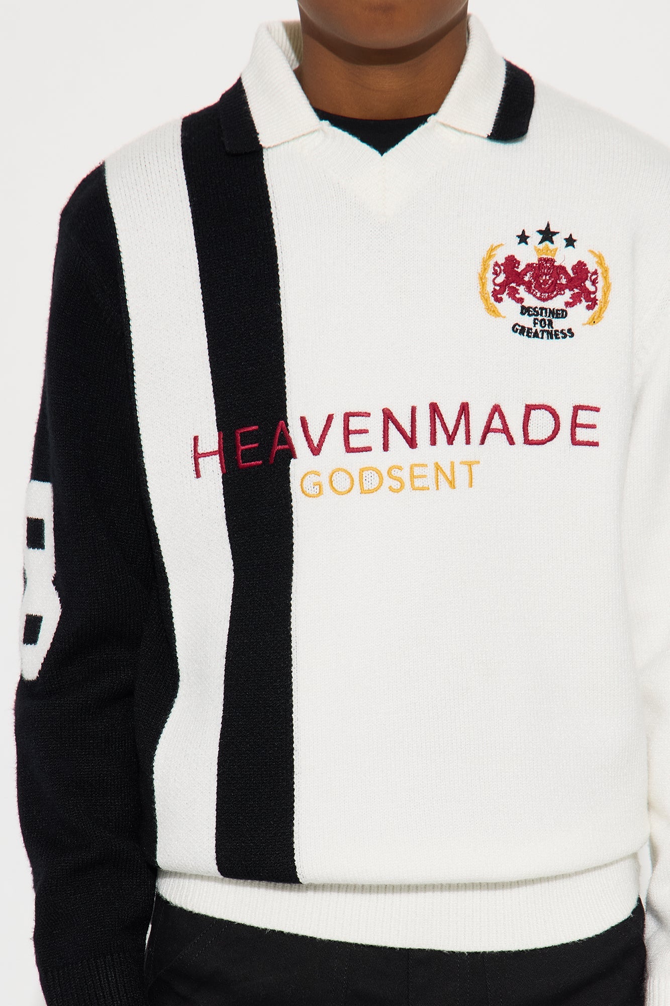 Mini Distant Daydream Vneck Sweater - Off White/combo