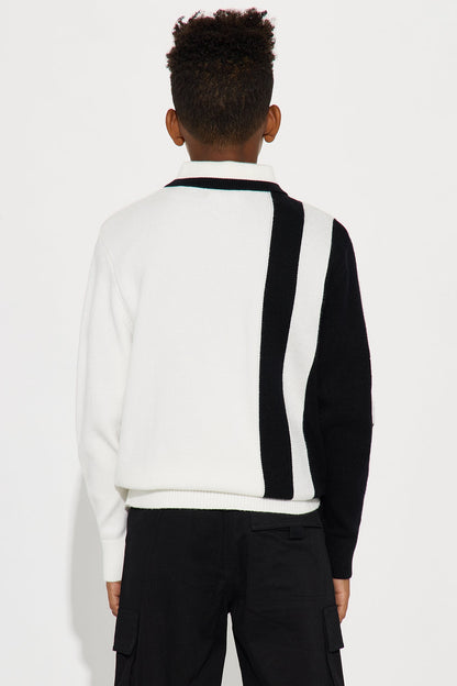 Mini Distant Daydream Vneck Sweater - Off White/combo