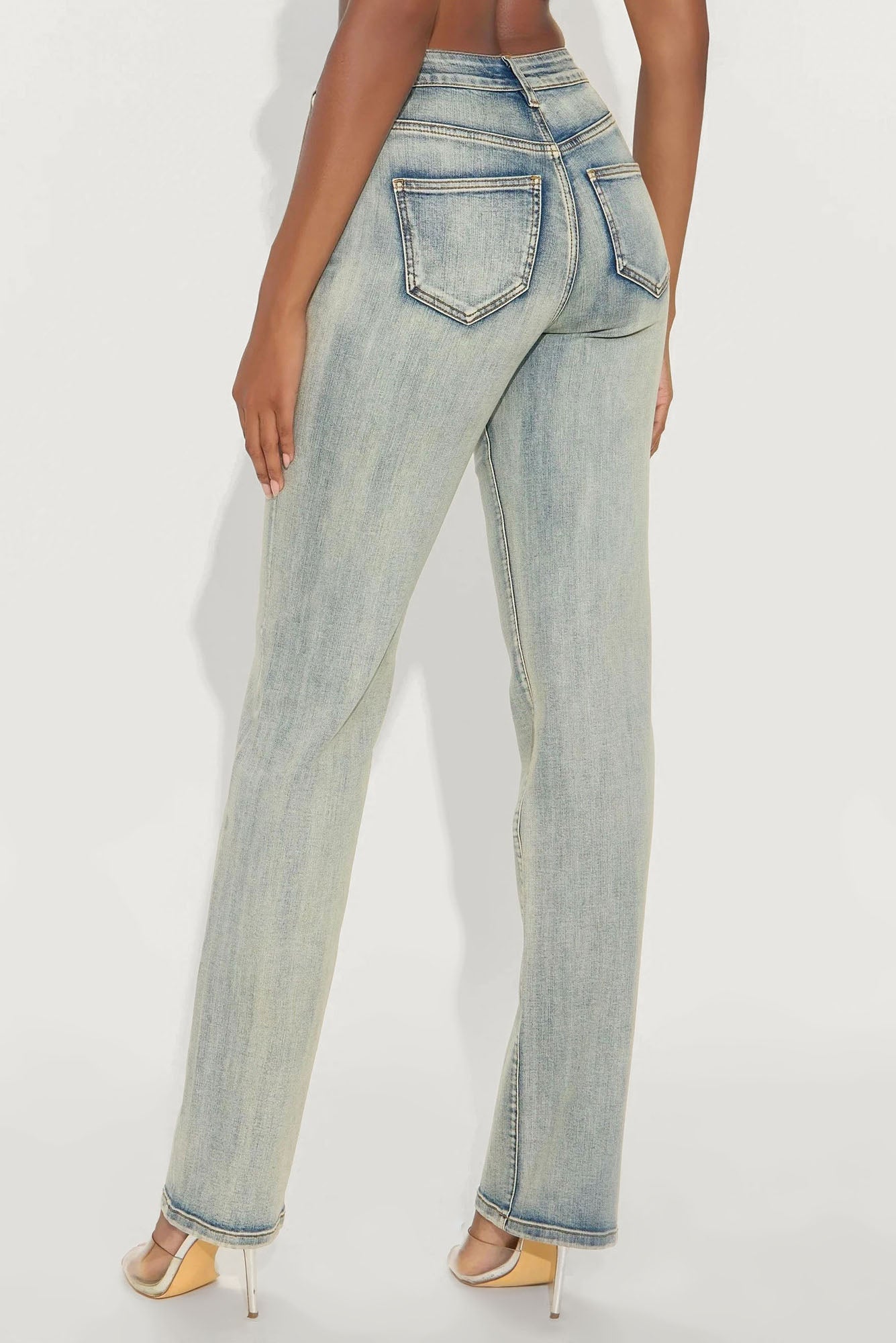 Tall Set The Scene Stretch Stacked Straight Leg Jeans - Vintage Wash