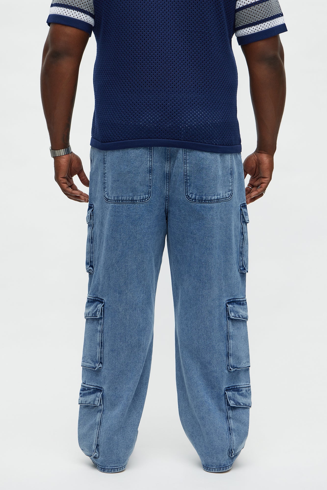 Baggy Cargo Three For Me Jean - Medium Wash