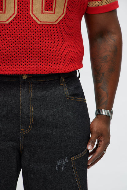 Barrel Panel Pocket Jean - Dark Wash
