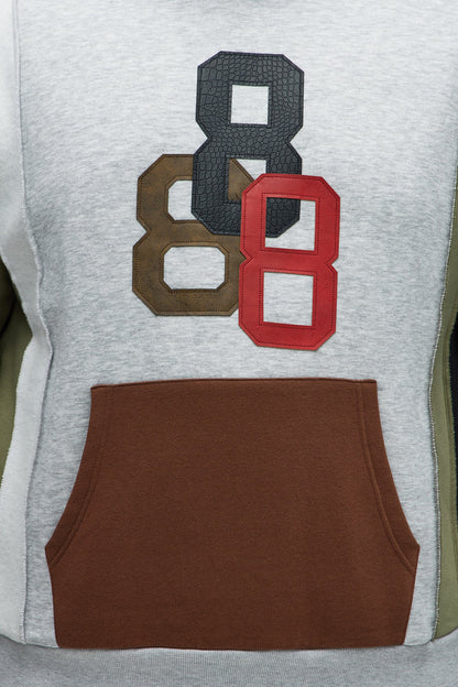 888 Patchwork Hoodie - Multi Color