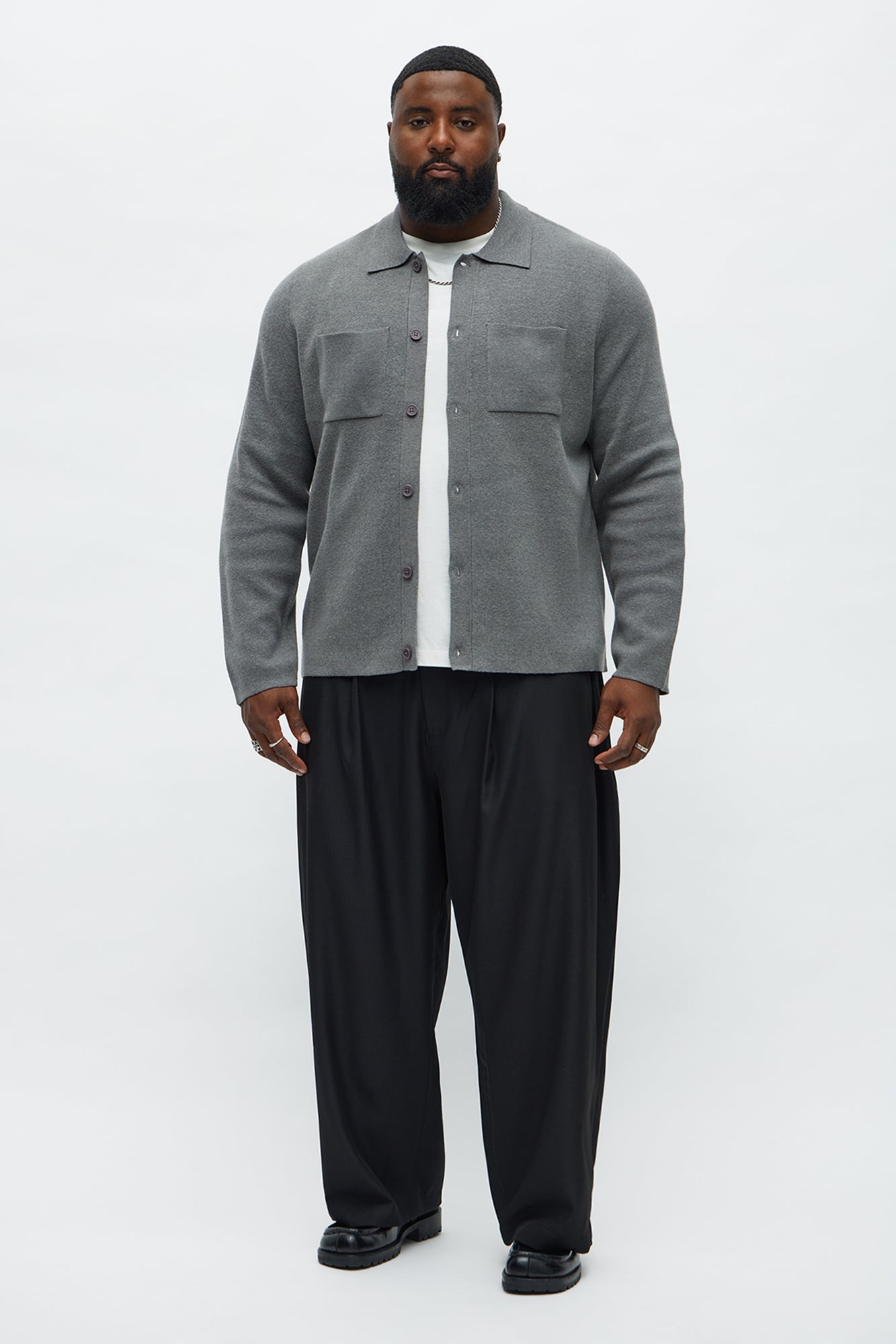 Daily Cardigan Sweater - Heather Grey