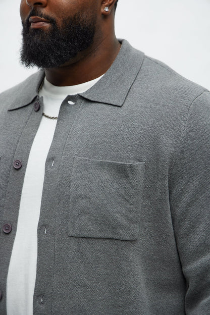 Daily Cardigan Sweater - Heather Grey